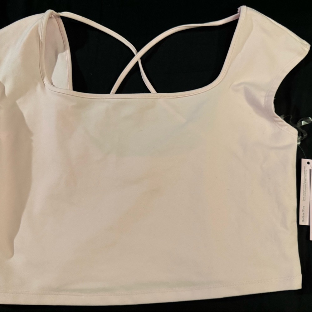 Light pink Cross-Back Crop Top